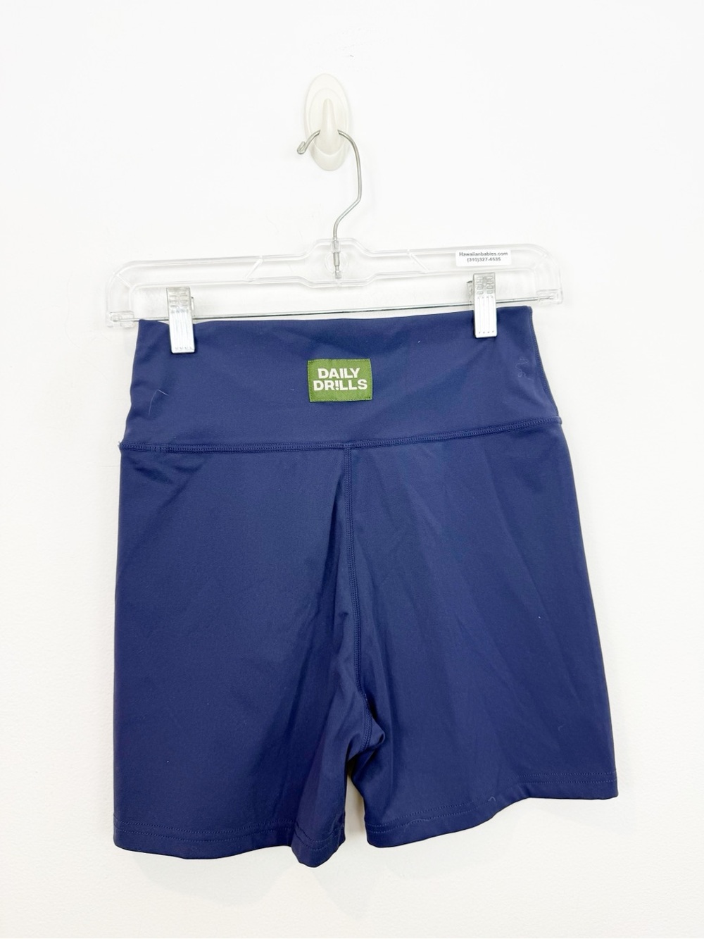 Daily Drills Blue Biker High Rise Short Size Large